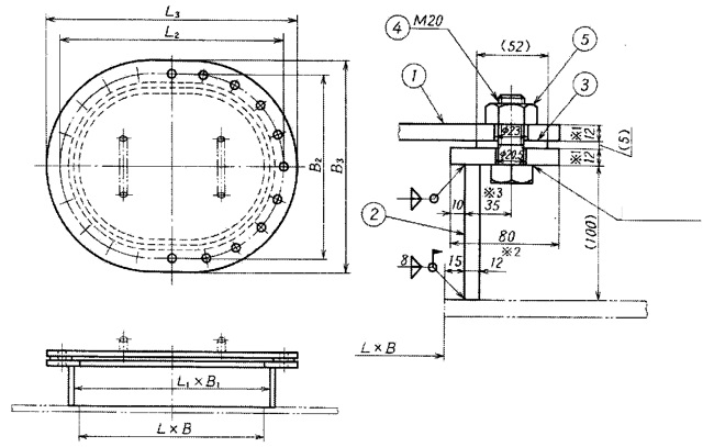 Тип JIS f 2304 поднятый оборудовать морского пехотинца люка -лаза Multi ...
